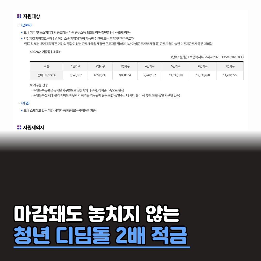강원 청년 디딤돌 2배 적금 다음 모집 일정·자격요건·신청 방법 대표 이미지